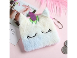 Cartera de unicornio de peluche para niñas, linda cartera de animal, monedero bordado con cierre de cremallera, mini monedero, elegante, fácil de llevar.