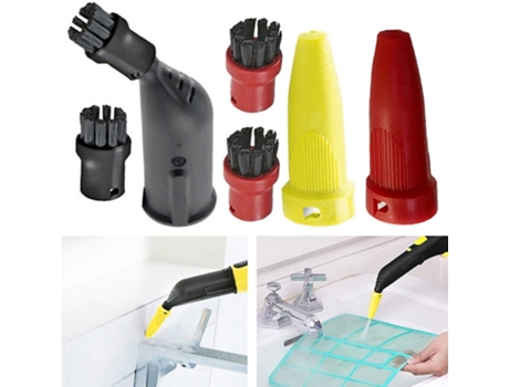 Kit de accesorios de cepillo de herramienta de boquilla eléctrica, cepillos de nailon, boquillas para grietas para Karcher Sc1 Sc2 Sc3 Sc4 Sc5 Easy...