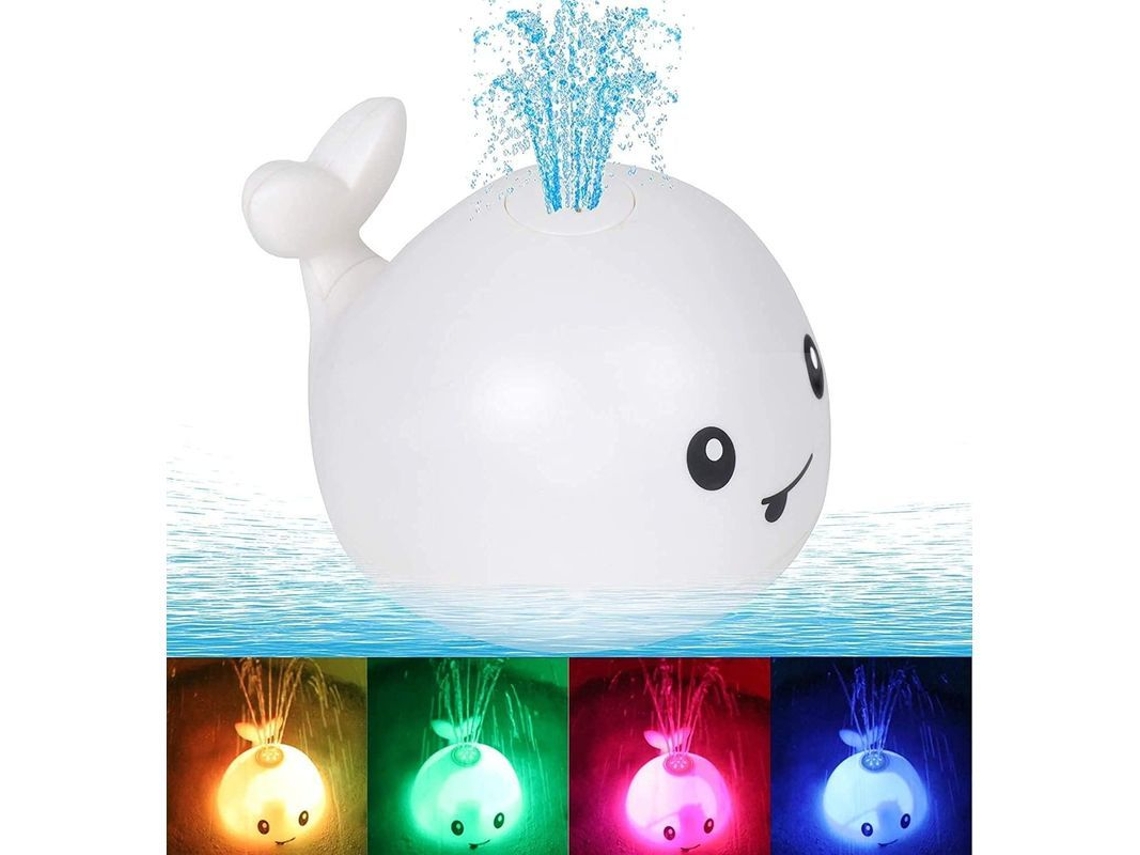 Juguetes De Baño Con Forma De Ballena, Con Luz Y Ducha, Para Niños Pequeños (2025). Juguetes Aptos Para La Piscina (blanco).