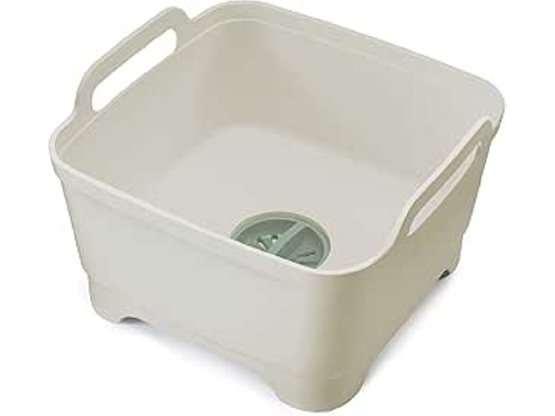Tapón de lavado Washdrain™ Joseph Joseph Cuenco, tapa de drenaje eficiente, colador ergonómico, ideal para platos y utensilios. Color: Piedra/Verde.