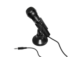 Micrófono Omnidireccional Para Grabación Y Voz Con Soporte Ajustable Y Conector Plateado Chapado En Oro.