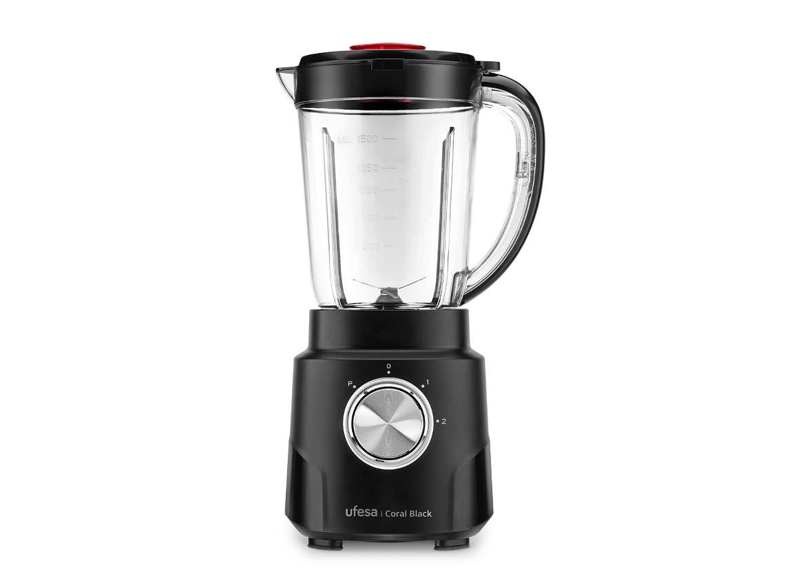 Licuadora tipo jarrón de 600 W, color negro coral.