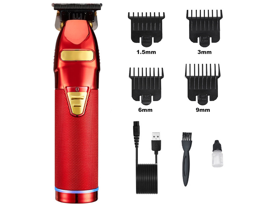 Corta Máquina Cabelo Recarregavel S9 Henten Home Vermelho