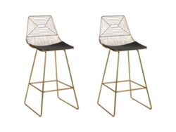 Conjunto de 2 cadeiras BELIANI Bisbee de Aço Dourado 50x49x110