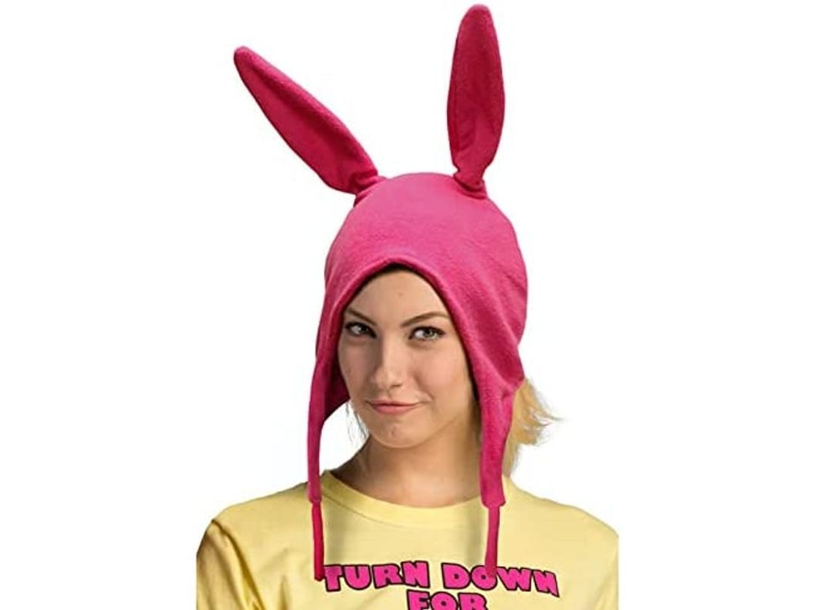 Gorro Rosa Para Adultos Con Orejas De Conejo, De Poliéster Y Lavable A Máquina.