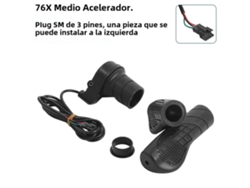 Acelerador de mano derecha para bicicleta eléctrica (36 V, 48 V y 72 V), con medio giro y conector WP/SMVAYOToy.