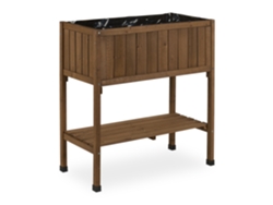 Relaxdays Huerto Urbano Madera De Abeto, Jardinera Con Balda, Arriate Balcón Y Terraza, 80x74x38 Cm, Marrón