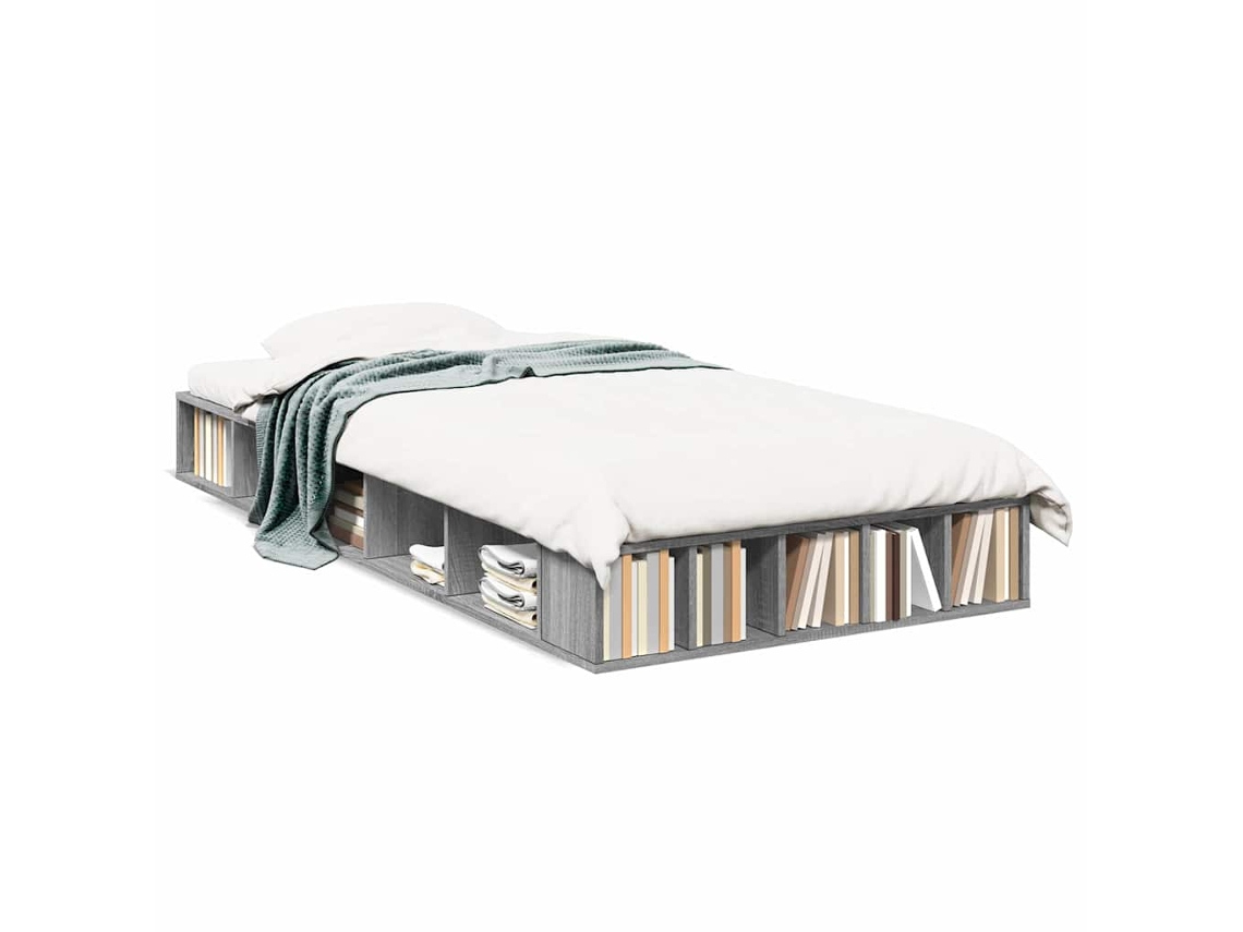 Maison Exclusive - Estructura De Cama Madera De Ingeniería Gris Sonoma 90x200 Cm