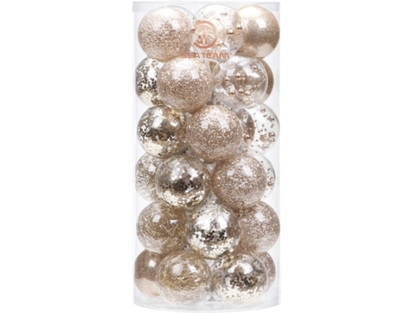 Adornos de bolas de Navidad de plástico transparente inastillable, juego de adornos de bolas de Navidad decorativas