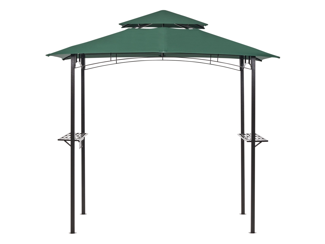 Cenador de Metal Verde Oscuro Negro BELIANI Naro 240 cm