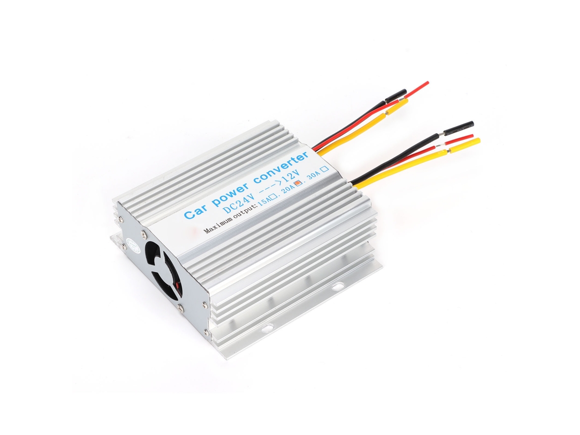 Inversor de coche de 20 A y 240 W, adaptador de corriente CC de 24 V a 12 V para vehículos, ideal para autobuses, camiones y energía solar de tamaño grande y mediano.