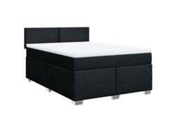 Maison Exclusive - Cama Box Spring Con Colchón Tela Negro 140x200 Cm