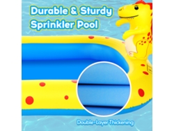 Piscina Hinchable Con Forma De Dinosaurio Y Aspersor Para Niños, 170x103cm, Ideal Para Jugar En El Agua Este Verano.