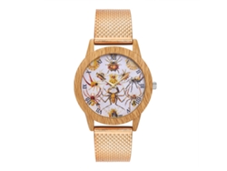 Reloj De Pulsera Sencillo De Silicona Para Mujer Con Números Romanos En Oro Rosa.