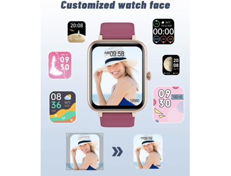 VEANXIN Reloj Inteligente Responder/Hacer Llamadas Relojes Impermeables IP68 - Verde Claro-Oro