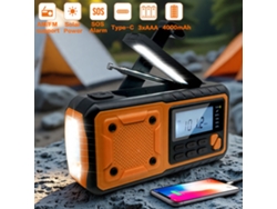Radio portátil de emergencia con panel solar y manivela, batería de 4000 mAh, AM/FM, linterna LED de lectura y cargador de celular. Viewleaf