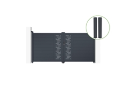 Puerta abatible 3m ARLBERG H.140cm aluminio gris 2 postes 20x20cm H.166cm CASANOOV