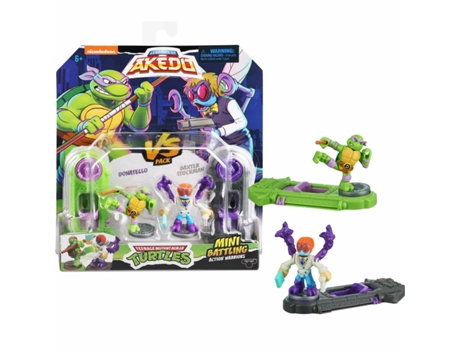 Figuras de combate TEENAGE MUTANT NINJA TURTLES Legends of Akedo: Donatello vs Baxter Stockman