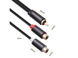 Cabo Adaptador Y Rca 1 Macho Para 2 Fêmeas Estéreo De Áudio Com Revestimento De Ouro 0.3m