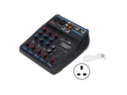Mezclador De Audio Digital De 4 Canales Con Usb Y Bluetooth Para Dj, Pc Y Transmisión En Directo. Enchufe Británico De 110-240 V.
