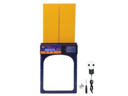 Puerta automática para gallinero, IP45, impermeable, programable, de aluminio, con temporizador, para granjas domésticas, 100-240 V, azul real, enchufe UE.