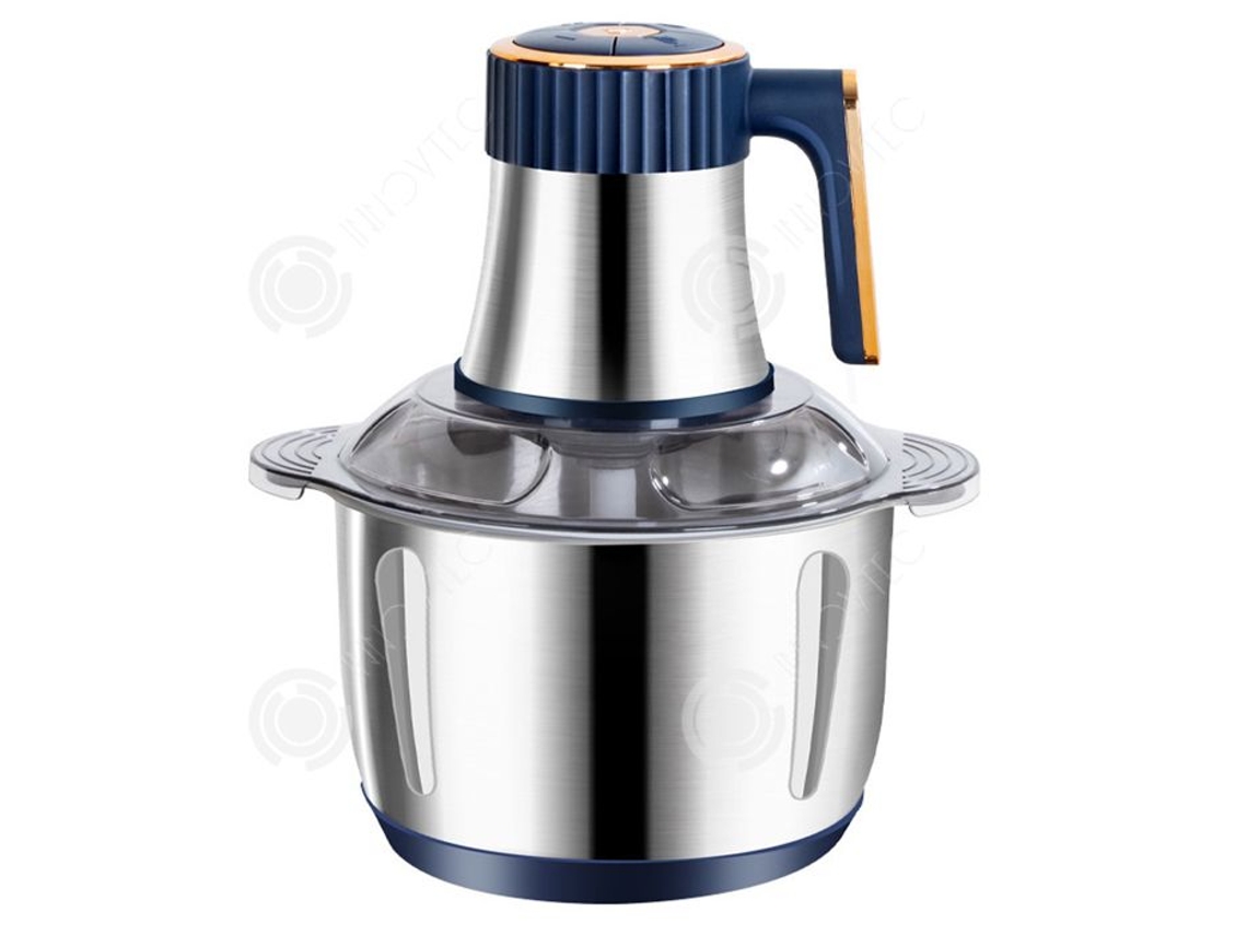 Picadora de carne Inn de 5 l, 5 velocidades, 6 cuchillas, multifuncional, de acero inoxidable, de alta potencia, para uso doméstico, con mortero Innovtec
