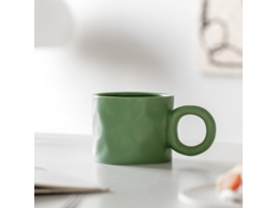 Taza de café azul Klein de Nordic Creative, hecha a mano, con brazalete, de porcelana. Mdug (verde, 450 ml)