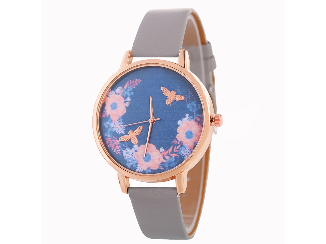 Reloj De Pulsera Zhoulianfa Zlf0544-c De Moda Coreana Para Mujer, Correa De Cuero Gris, Movimiento De Cuarzo.