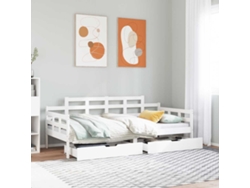 Sofá Cama Individual Con Cajones Lovely Home Blanco (90x190)