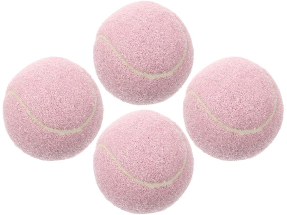 Juego De 4 Pelotas De Entrenamiento De Tenis, Color Rosa, Aptas Para Niños, Niñas Y Adolescentes.