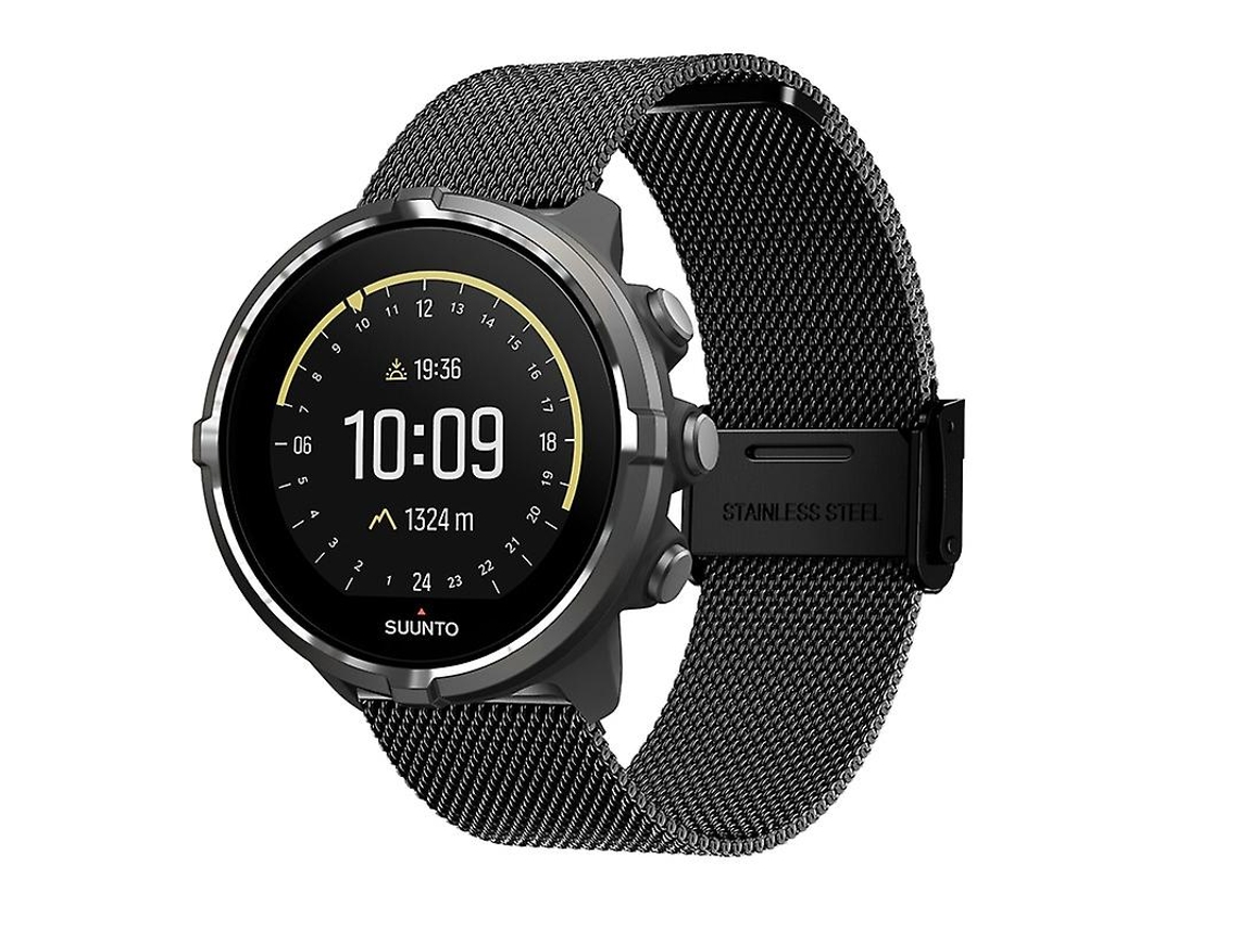 Correa de repuesto de acero inoxidable Milanese Loop de 22 mm para reloj inteligente Suunto 9 con hebilla Ly para bicicleta eléctrica