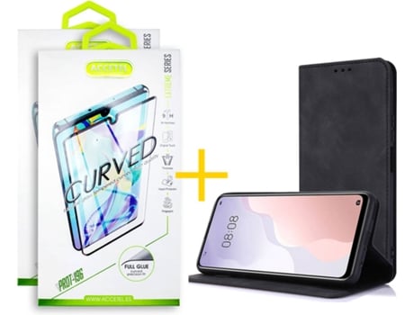 Carcasa + 2 Protectores de Pantalla para Samsung Galaxy S22 Plus 5G ACCETEL Negro