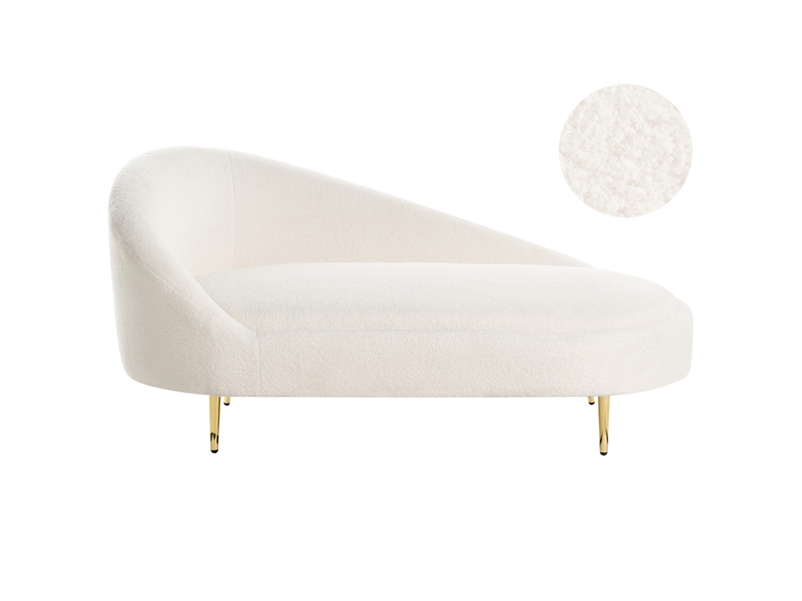 Beliani Valreas Chaise Longue Izquierda Blanco 151x80x74