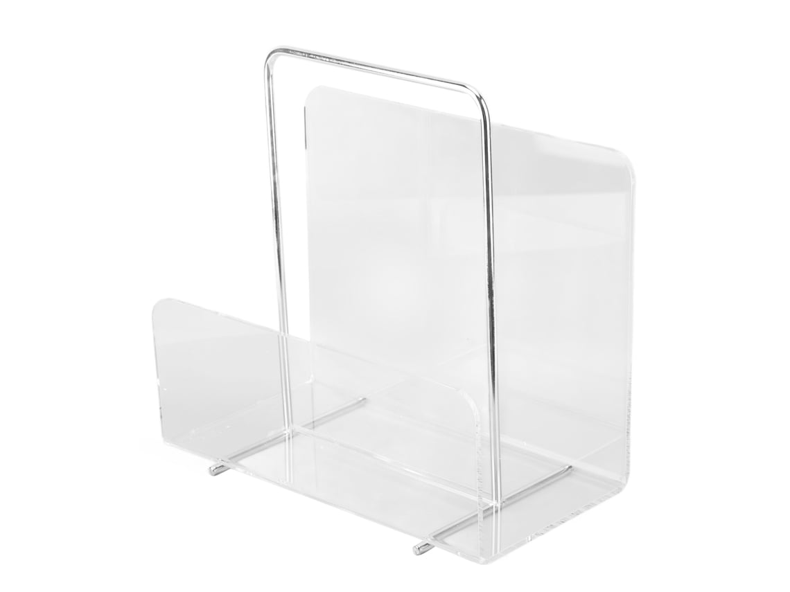 Revistero de acrílico transparente, soporte para libros de acrílico para organización, almacenamiento, decoración y recepción de oficinas.