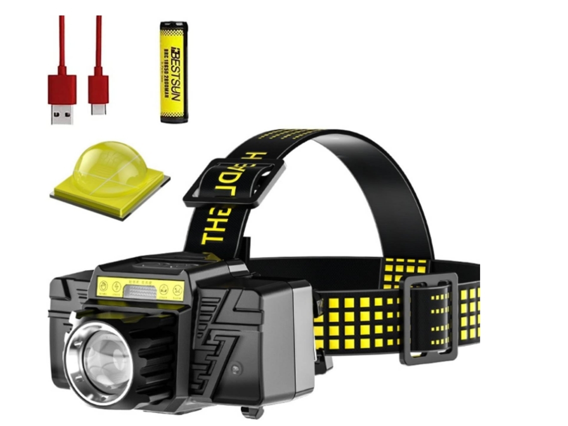 Faros superbrillantes Faros brillantes recargables de alta potencia 20.000 lúmenes Faro impermeable Negro YEMAESRE