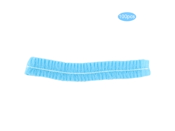 100 Gorros De Ducha Desechables De Tela No Tejida Plisados Azules Para Baño Spa Cabello Hogar