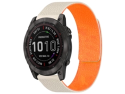 Bracelete Para Garmin Fenix 8 / 7x / 6x / 5x (26mm) - Silicone Magnético - Textura De Lichia Laranja Starlight