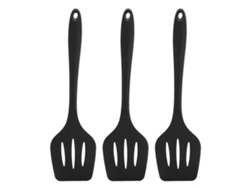 Juego De 3 Espátulas De Silicona Perforadas De Grado Alimenticio, Fáciles De Limpiar, Inodoras Y Multifuncionales Para La Cocina.