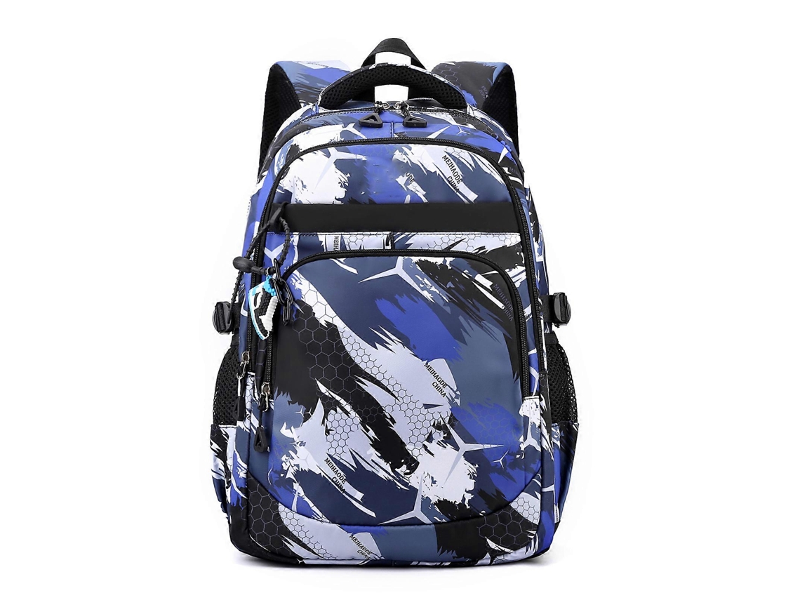 Mochila escolar para libros, bandolera, mochila ligera para niños, estudiantes y adultos, mochila de cintura azul con diseño de panal.