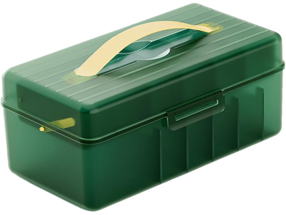 Organizador De Cables De Pp Con Compartimentos Y Tapa Para Almacenamiento En La Oficina O El Hogar - Verde
