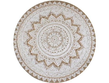 Alfombra Vidaxl Trenzado circular beige yute 15 cm redonda 150