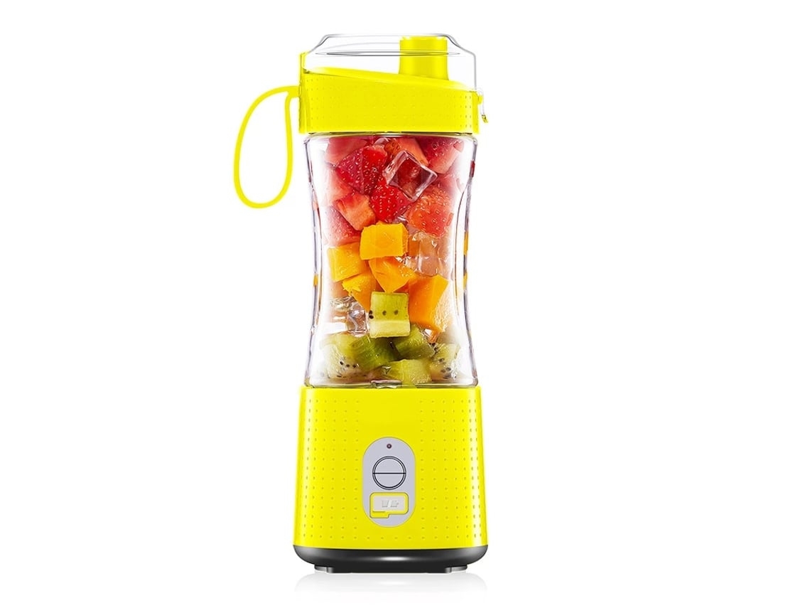 Licuadora portátil para batidos y licuados Exprimidor de frutas de tamaño único para viajes Vaso mezclador Gusshious Amarillo
