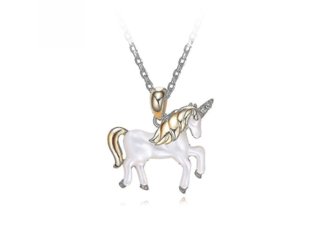 Collar de mujeres Unicornio S925 Cadena de clavícula Posteo de oro de 18k para ceremonia