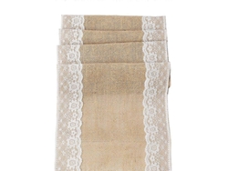 Rebe-mantel De Mesa De Jute Y Encaje Navideño Para Bodas Y Fiestas Decoración 30x275cm