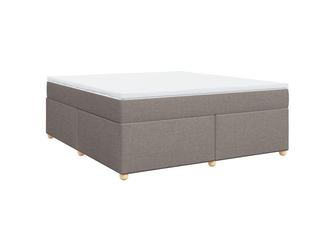 Maison Exclusive - Cama Box Spring Con Colchón Tela Gris Taupe 180x200 Cm