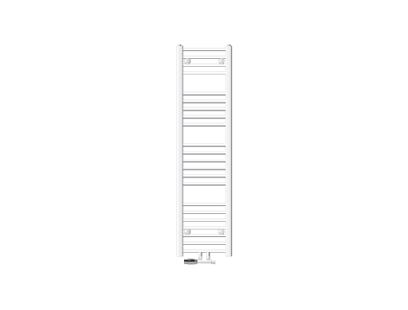 Ligação central do radiador para casa de banho 300 x 1400 mm Branco direito com termóstato e conjunto de ligação canto parede Branco LUXEBATH