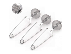 Juego de 3 infusores de té Rebe-Snack Ball de acero inoxidable premium con mango.