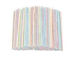 500 pajitas de plástico de 8 pulgadas de largo, flexibles y extensibles, de rayas, Rosewell