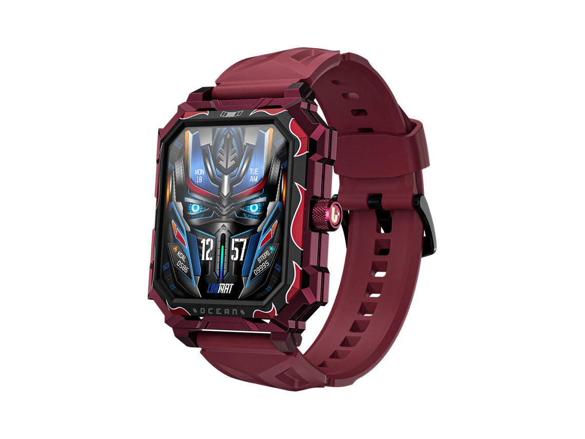Reloj inteligente Lokmat Ocean Max negro con pantalla HD de 1,96 pulgadas, Bluetooth, monitoreo de llamadas y sueño, resistente al agua hasta 5 ATM.