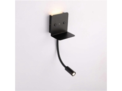 Lámpara de lectura LED de pared de 6 W, lámpara de lectura flexible con interruptor e interfaz USB Nostalgia88